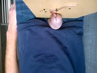 Shocking amateur insertion porn features lonely dude letting worm crawl from his cock hole